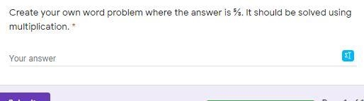 Help again? :( ''Create your own word problem where the answer is ⅝. It should be-example-1