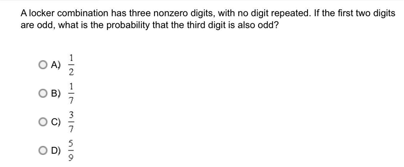 1) )A locker combination has three nonzero digits, with no repeated digits. If the-example-3