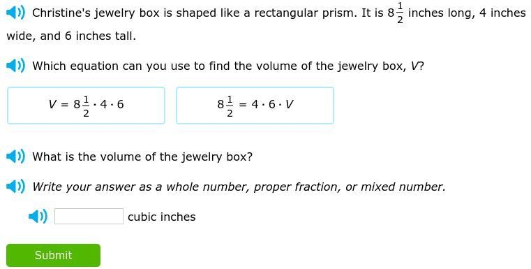 Chrsitine's jewelry box is shaped like a rectangular prism. It is 8 1/2 inches long-example-1