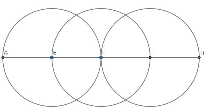 A compass and a straightedge were used to construct the diagram below. Points E, F-example-1