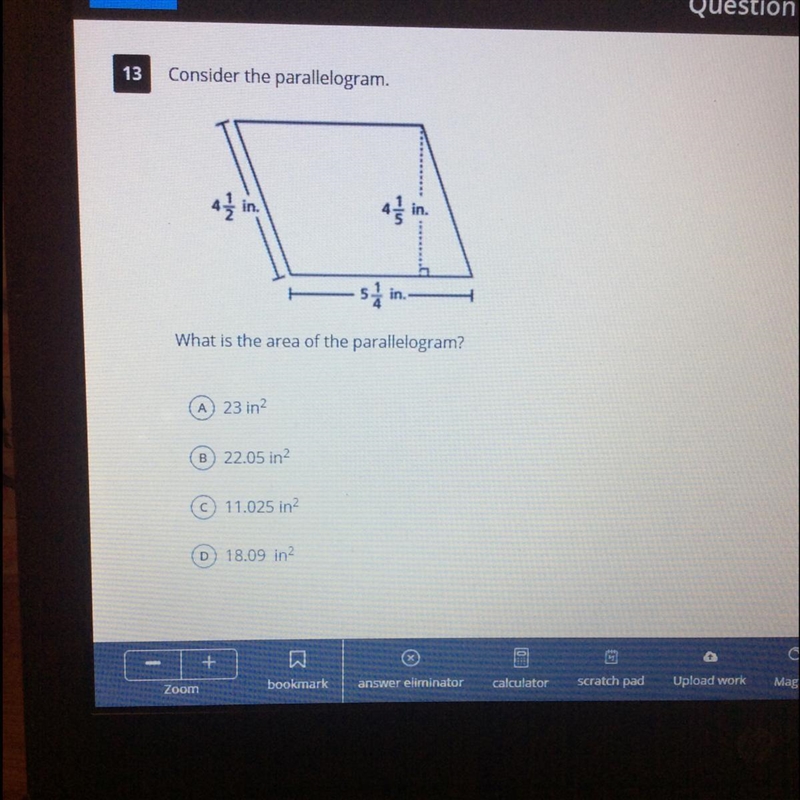 Consider the parallelogram. What is the area of the parallelogram?-example-1