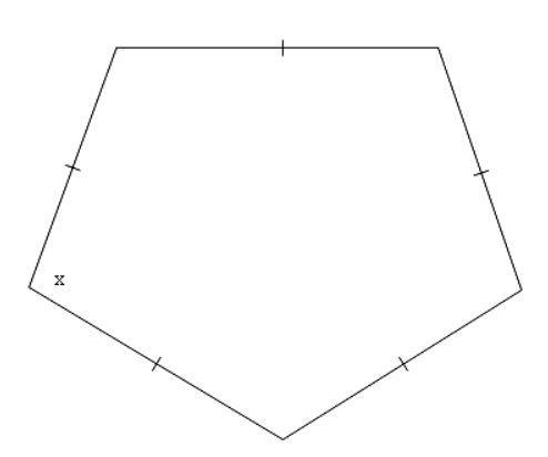 18. The figure shows a regular pentagon. Find the value of x.-example-1