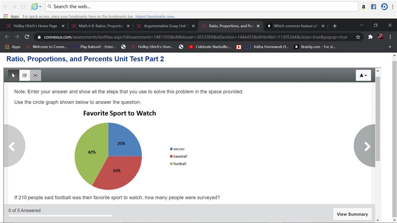 Welp If 210 people said football was their favorite sport to watch, how many people-example-1