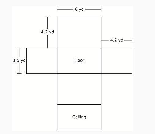 The net below shows the dimensions of Michelle’s living room. She is going to put-example-1