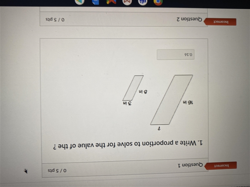 Write a proportion for the value of ? (2 separated questions)-example-1