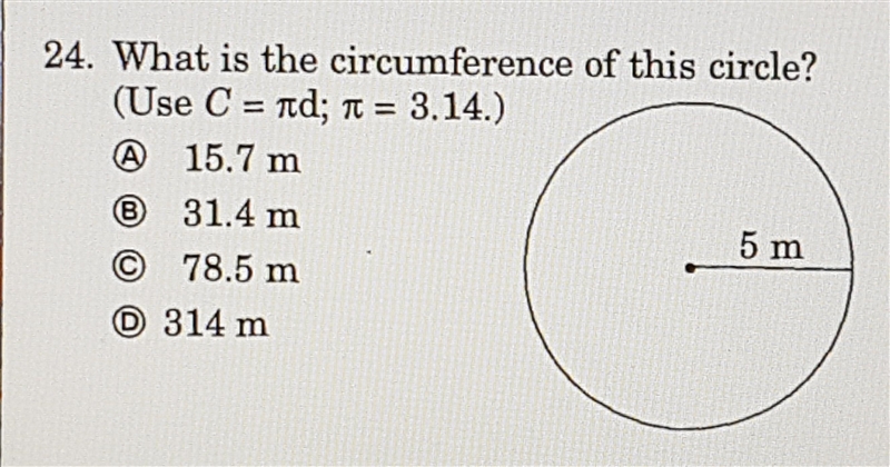 What is the circumference of this circle? (Use C = \pid; \pi = 3.14.) giving 20 points-example-1