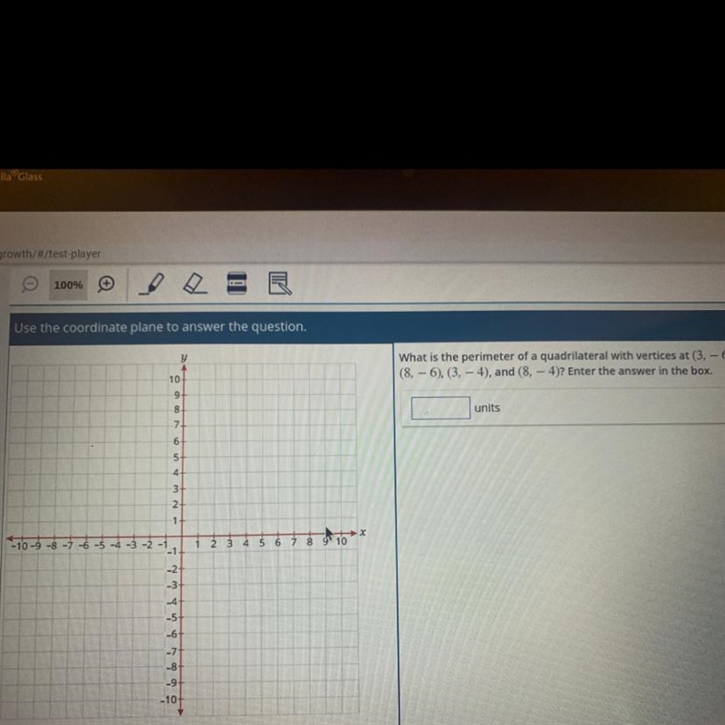 What is the perimeter of a quadrilateral with vertices at (3,-6), (8,-6), (3,-4), (8,-4)?-example-1