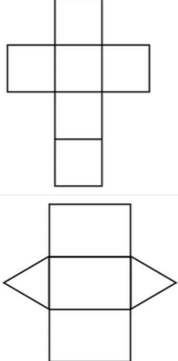 Which net matches the 3-D shape below? Group of answer choices the first image is-example-3