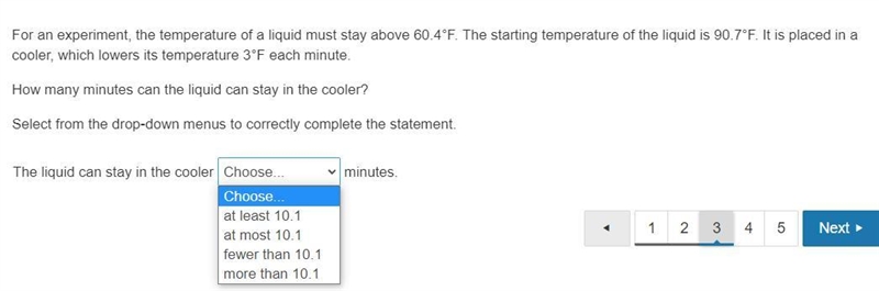 HELPPPP ASAP For an experiment, the temperature of a liquid must stay above 60.4°F-example-1