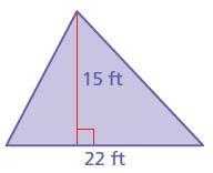 Find the area of the triangle. The area is______ square feet.-example-1