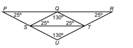 Are triangles PRU and STQ congruent? Question 19 options: Yes, because they have the-example-1