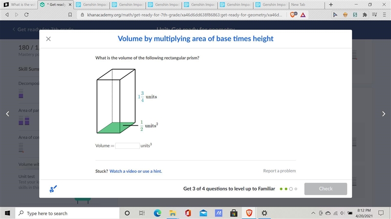 What is the volume of the following rectangular prism?-example-1