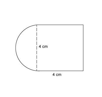 The figure is made up of two shapes, a semicircle and a square. What is the exact-example-1