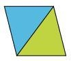 If the area of the parallelogram is 15 cm 2, what is the area of the green triangle-example-1