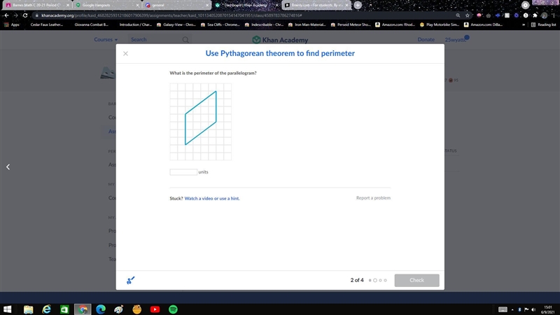 What is the perimeter of the parallelogram?-example-1