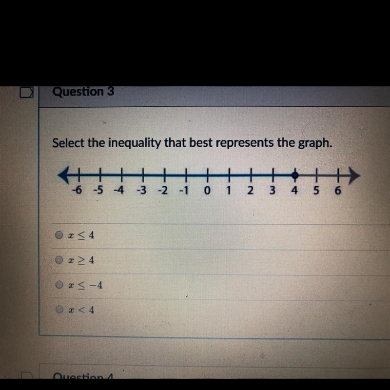 Select the inequality that best represents the graph. -3 -1 -6 -5 4 0 2 3 4 5 6 PLEASE-example-1