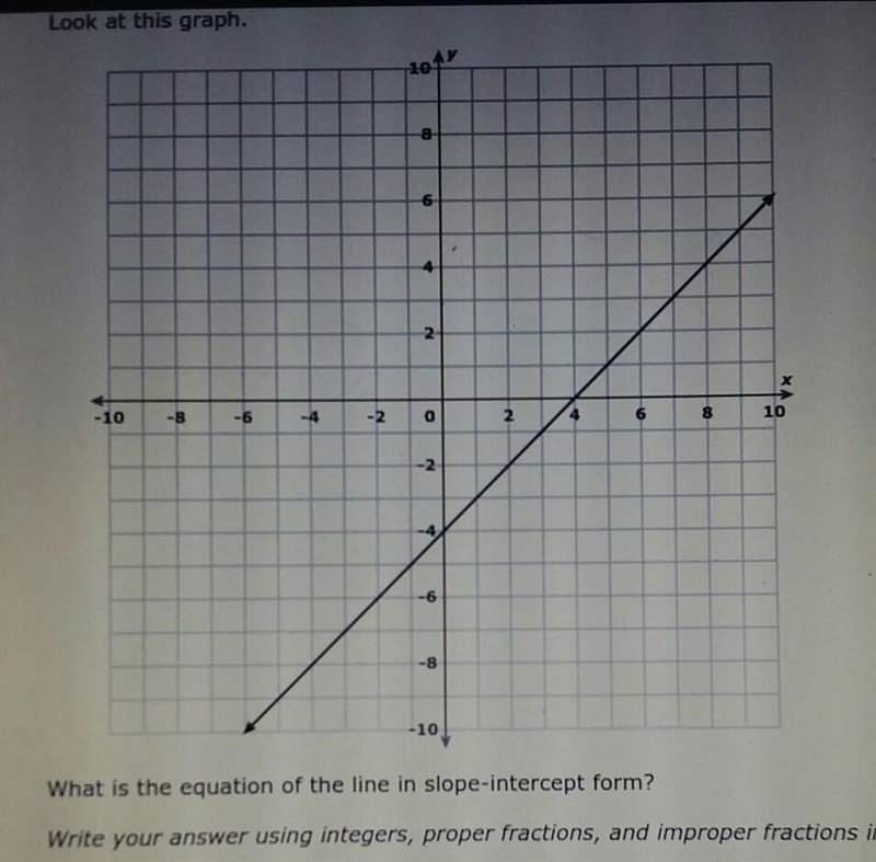 Write the equation of the line in slope-intercept form using y=mx+b​-example-1