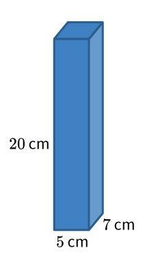 Use the volume formula to find the volume of this prism. A. 140 cm3 B. 500 cm3 C. 700 cm-example-1