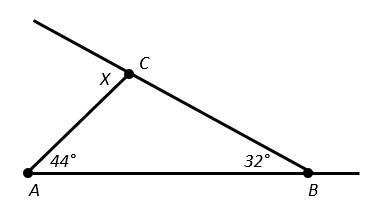 What is the measure, in degrees, of angle x?-example-1