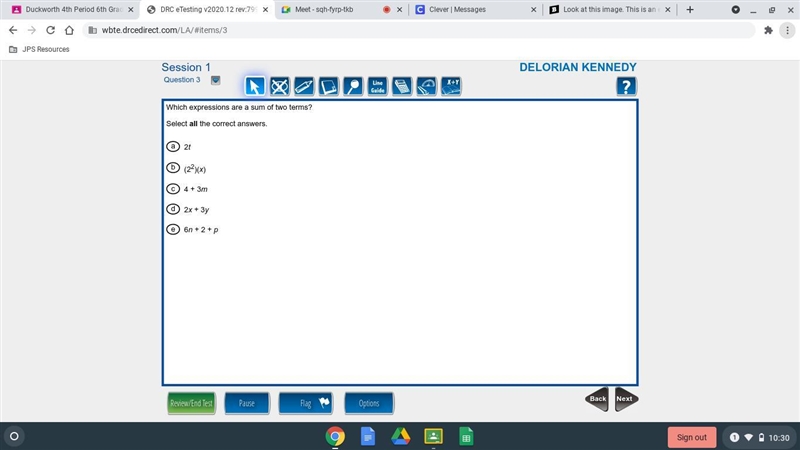 Which expressions are a sum of two terms? selcet all the correct answers-example-1