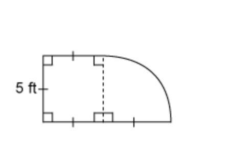 PLS HELP This figure consists of a square and a quarter circle. What is the perimeter-example-1