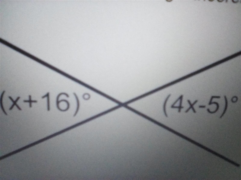 Find the value of x using the vertical angle theorem. Please I really need help on-example-1