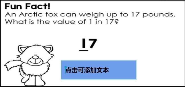 An arctic fox can weigh up to 17 pounds. What is the value of 1 in 17?-example-1