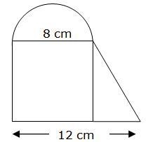 What is the area of the figure in square centimeters? Sandra used a square, a semicircle-example-1