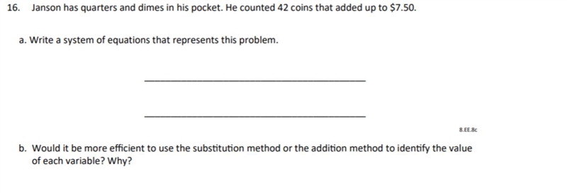 Janson has quarters and dimes in his pocket. he counted 42 coins that added up to-example-1