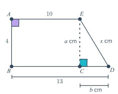 54. Consider the following trapezoid. Find the value of a, b, c, and d.-example-1