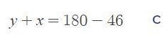 3. The three angles of a triangle measure x°, y° and 46°. Which of the following statements-example-3