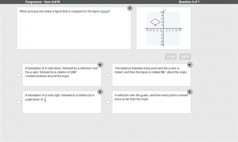 Which process will create a figure that is NOT congruent to the figure shown?-example-1