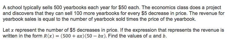 A school typically sells 500 yearbooks . . .-example-1