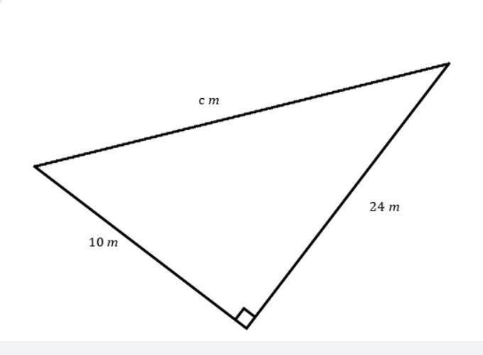 37. Calculate the value of c in the triangle below.-example-1