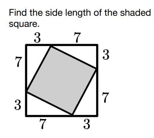 Find the side length of the shaded square.-example-1