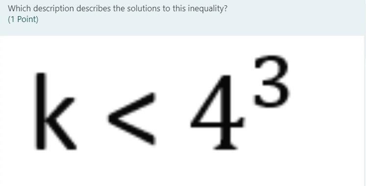 Which description describes the solutions to this inequality?-example-1