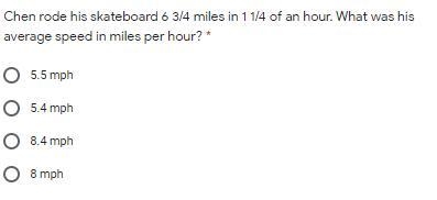 HELPPPPPPPPPPPPPPPPPPPPP PLSSSSSSSSS Chen rode his skateboard 6 3/4 miles in 1 1/4 of-example-1