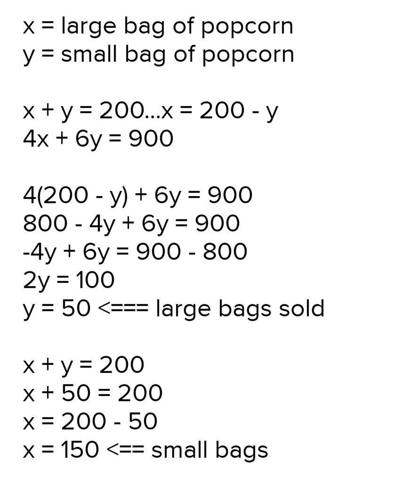 A concession stand sells two sizes of popcorn. The small bag holds 20 ounces and costs-example-1