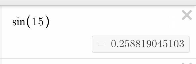 Given that cos75º 0.259, which statement below is also true? A. sin15º = 0.259 B. sin-example-1