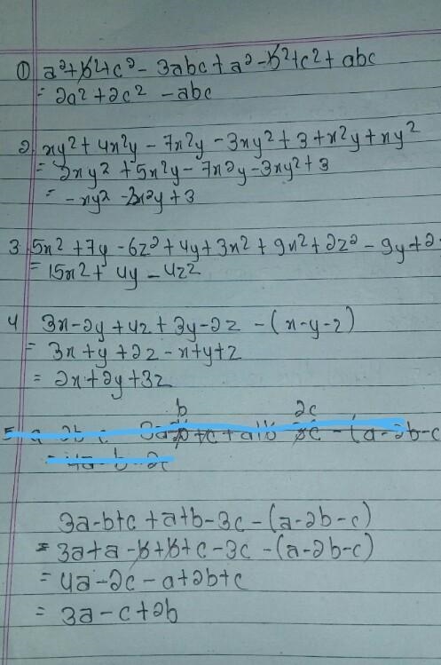 Add: a² + b² + c² – 3abc and a² – b² + c² + abc 2. Add: xy² + 4x²y – 7x²y - 3xy² + 3 and-example-1