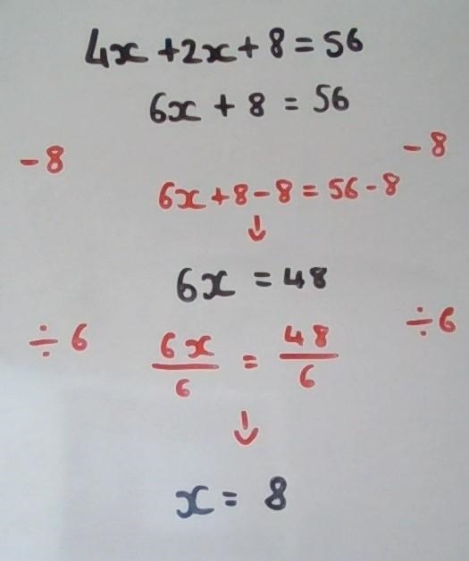 Anitha and Jyothi shared some money. Anitha had $4x and Jyothi had $(2x + 8). Both-example-1