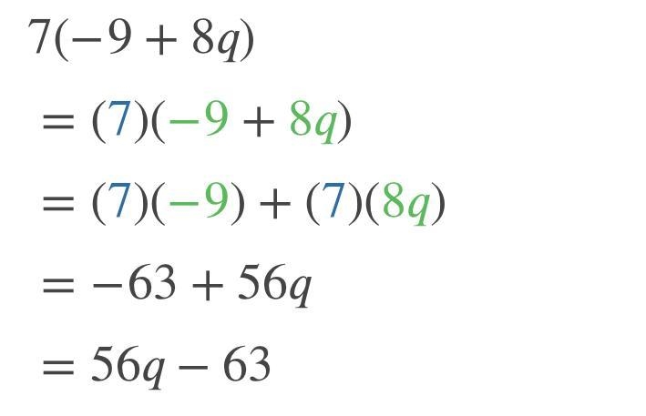 4(5f + 9) -2(6 + 4n) -5( -2 - 4b) -5(3 - 8d) 5(2h - 3) 2( -6b - 7) 7( -9 + 8q) -2(9 - 4c-example-3