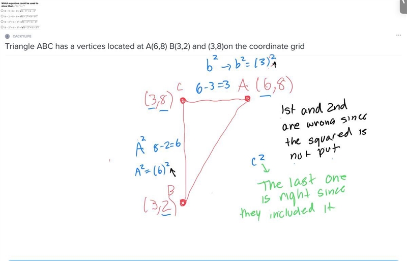 Triangle ABC has a vertices located at A(6,8) B(3,2) and (3,8)on the coordinate grid-example-1