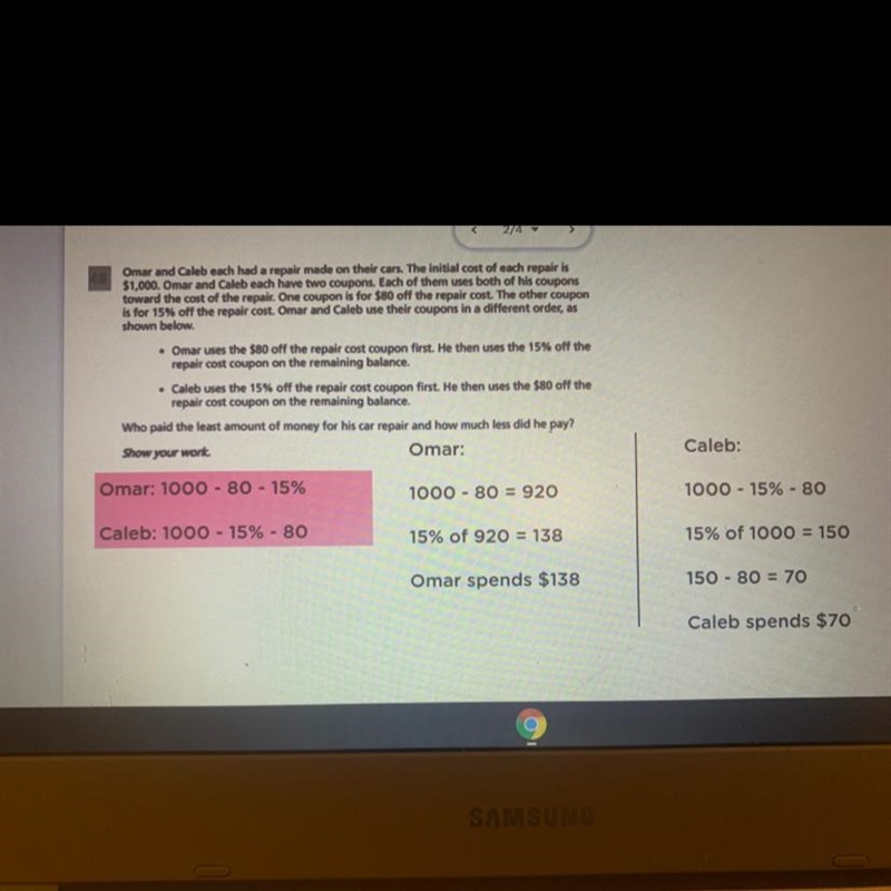 Dylan and Lucy each had a repair made on their cars. The initial cost of each repair-example-1