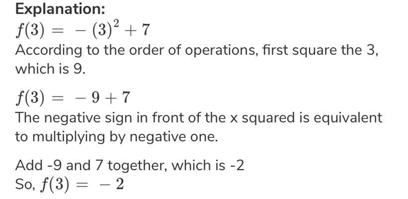 Find f(-3) if f(x)= -11x+7-example-1