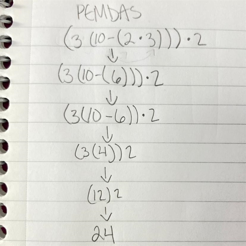 What is { 3 x [ 10 −(2 x 3 )]}x2-example-1