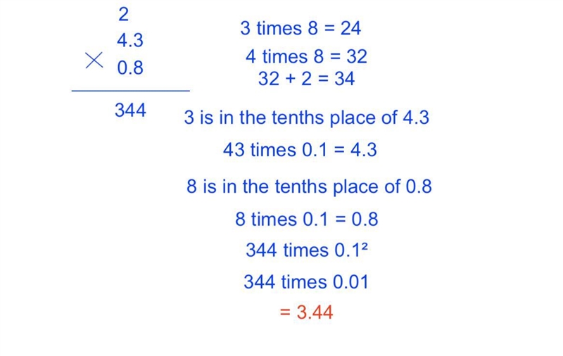 What is the answer 4.3 x .8-example-1