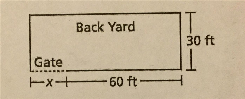 Jerome installed a new fence along the 200-foot perimeter of his rectangular backyard-example-1