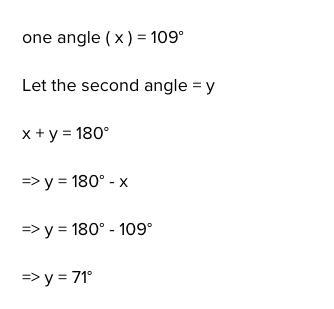 Whats the supplementary angle of 109 degrees.-example-1