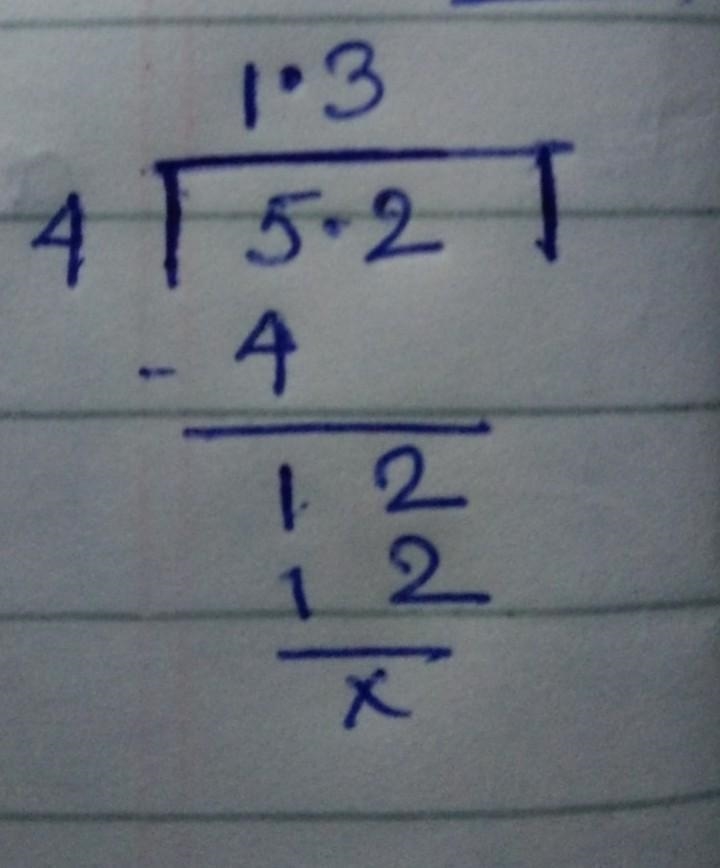 What is 5.2 divided by 4, and show the steps please this is partial quotient division-example-1